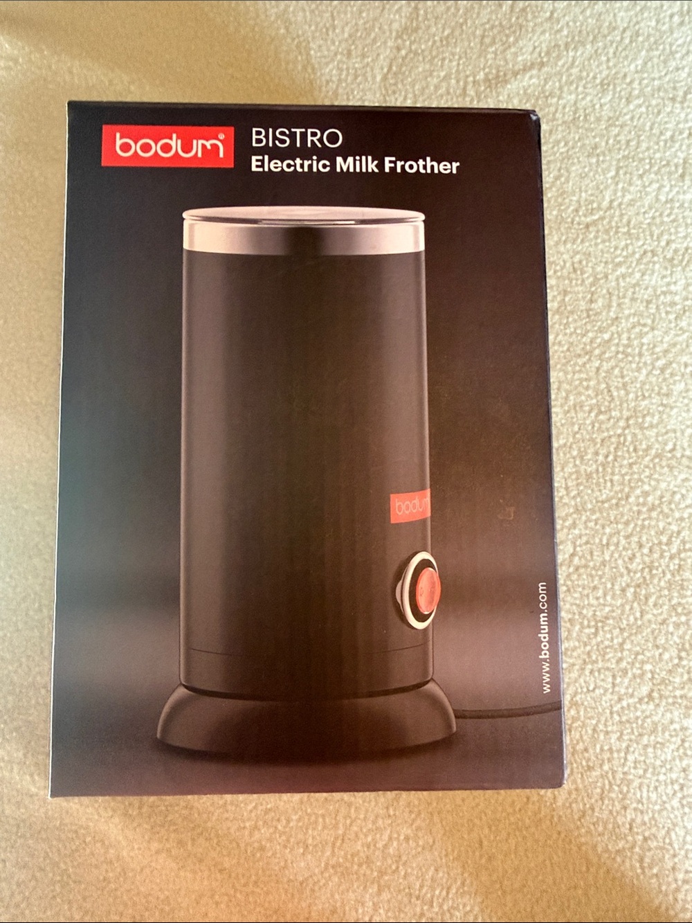 Bodum Bistro Electric Milk Frother - Black with Red Accent